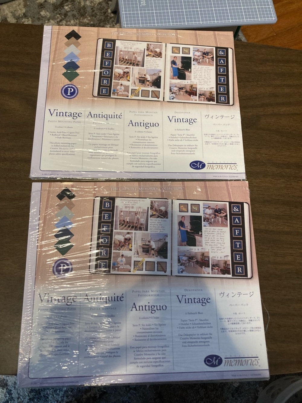 2 Creative Memories photo mounting paper packs scrapbooking black blue neutral